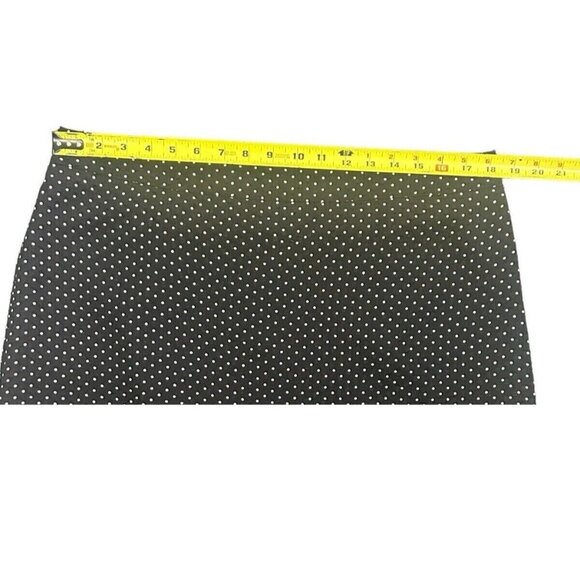 Ann Taylor Black Skirt White Polka Dot Knee Length Skirt Lined Ruffles - Size 14 - Picture 13 of 16